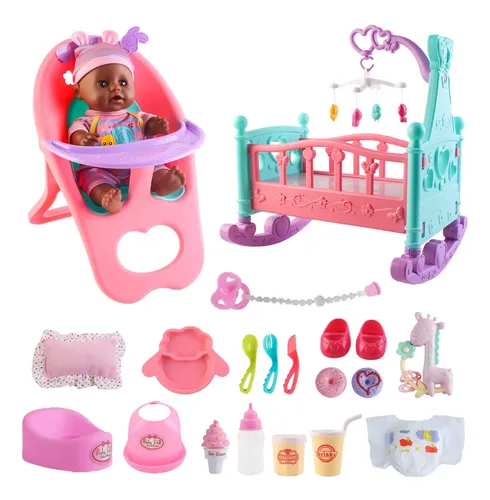 deAO Carriola de Muñeca Bebé Cuna Cama Guardería Juego de Rol Muñeca