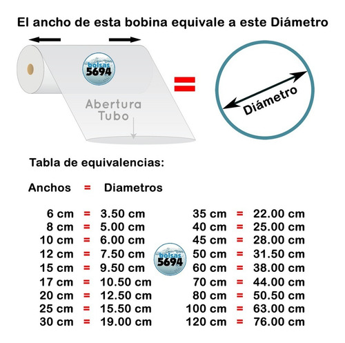 Rollo 45 Cm Bolsa Tubo Polietileno 100 Mic Bobina 50 Metros