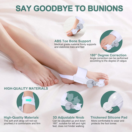 Corrector De Juanetes Ajustable - Soporte Nocturno Blanco