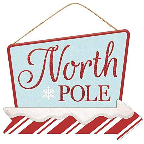 Letrero De Flecha Del Polo Norte Navidad - Decoración ...