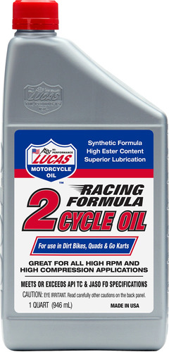 Aceite Lucas Racing 2-cycle 1qt 12