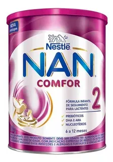 Fórmula infantil em pó sem glúten Nestlé Nan Comfor 2 en lata de 1 de 800g - 6 a 12 meses
