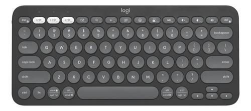 Teclado Bluetooth Logitech K380s Pebble Key 2 Grafite Preto Inglês Us