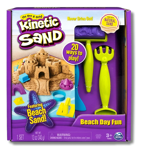 Arena Kinetic Sand Un Día En La Playa Y 2 Flowfetti Pack