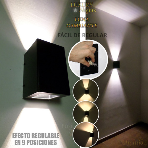 Imagen 9 de 10 de Aplique Pared Exterior 9 Efectos C/ Lampara Led 6w Pack X13u