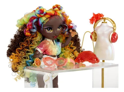 Muñeca De Moda Rainbow High Iris 28 Cm Con Kit Diy Cristal