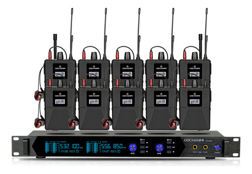 Sistema Monitor Gc Er2020 2 Canales 10 Receptores Bluetooth