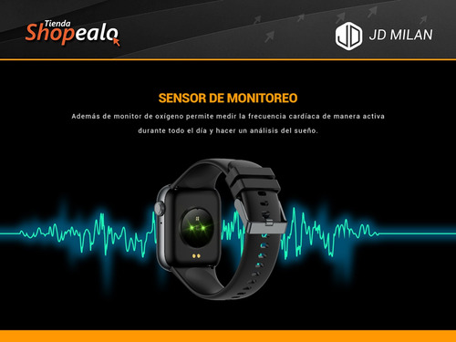 Imagen 7 de 9 de Smartwatch Reloj Inteligente Jd Milán Negro 1.96 Spo2 + Cta