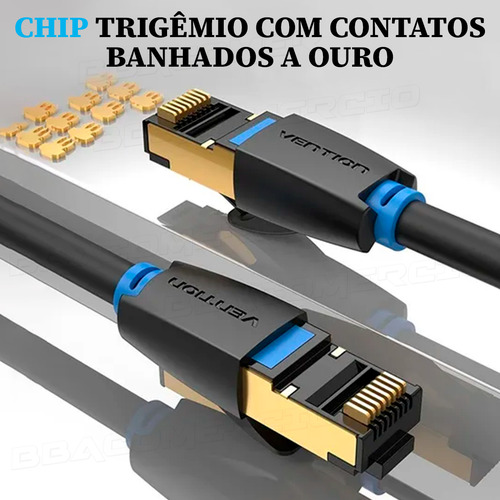 Cabo Lan Giga Ethernet Cat 8 Deluxe Vention Cinco 5 Metros