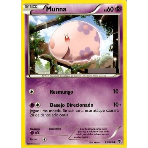 2x Munna - Pokémon Psíquico Comum 39/101 - Pokemon Card Game