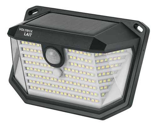 Luminario Solar Led 3 W Con Sensor De Movimiento Volteck Estructura Negro