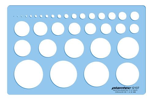 Plantec 14998 Plantilla Círculos De 1 A 28 Mm, Radios Polare