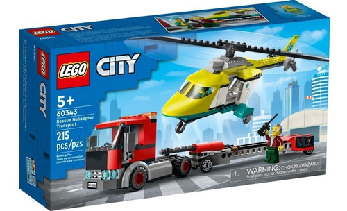 Lego City Transporte Helicóptero De Salvamento 215pç - 60343