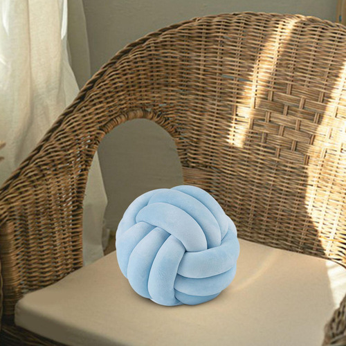 Rr Almohada Felpa Con Forma Bola Nudo Suave, Cojín