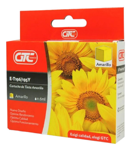 Cartucho Gtc Amarillo E-t196 195y Compatible Xp-201 Wf-2532