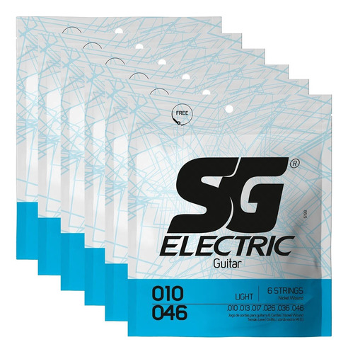 Kit 6 Encordoamento Sg 5198 Guitarra 010  + Palheta