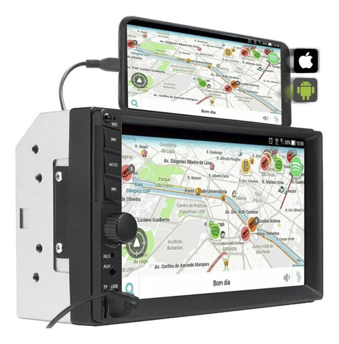 Multimídia Evolve Com Espelhamento Ios Android 7'' Gp348