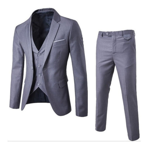 Blazer De Boda De Fiesta Slim-fit De Tres Piezas For Hombre