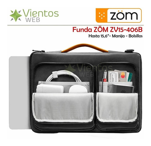 Imagen 3 de 5 de Maletin Funda Zom Zv15 406 B Laptop 15,6 Macbook Pro Air