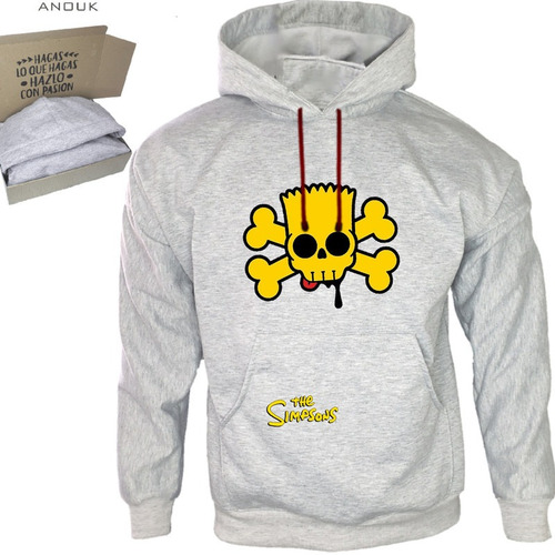 Imagen 9 de 10 de Buzo Hoodie Personalizado Saco Bart Simpson Calavera Unisex