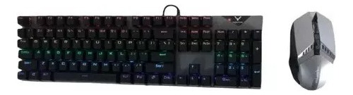 Teclado Mecánico Gamer Usb Luces Rgb Inalámbrico 2400 Dpi