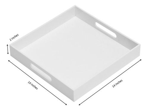 Bandeja De Servir Kevlang, Acrílico Blanco Brillante, 35 X 3