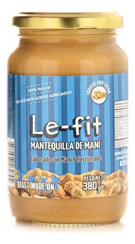 Mantequilla De Maní Le Fit Cookies And Cream 3 X 380 Gr