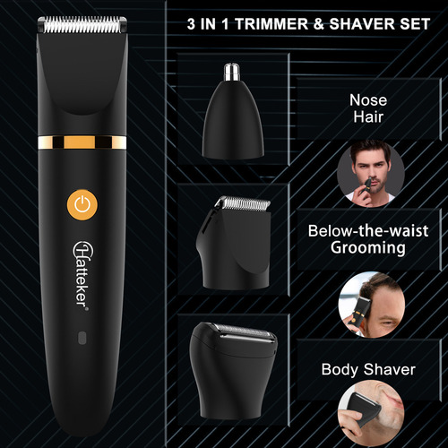 All-in® Barbeador Eletrico Aparador De Pelos Homen 3 Em 1 Shaver Maquina Barbear Cabelo Barba Pelos Do Nariz Com Base
