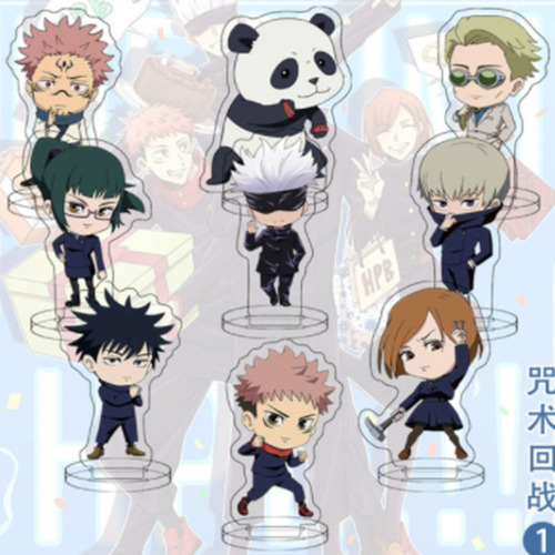 Set 9 Figuras De Acrilico Jujutsu Kaisen Itadori Gojo Sukuna