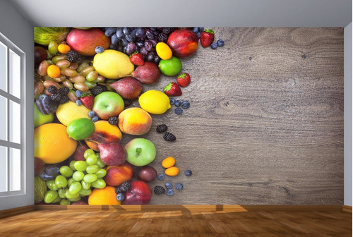 Adesivo De Parede Alimentos Frutas Uvas Pêssegos 3m² Al12