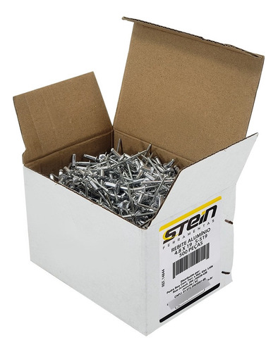 Rebite Repuxo Aluminio Stein 4.8x19 S-519 Caixa C/500 Peças