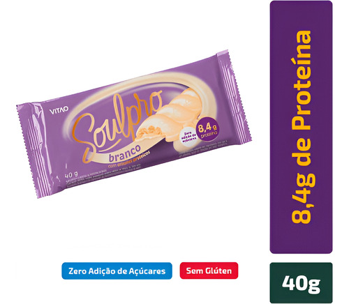 Soulpro Branco - Zero Açucar - (40g) - Com Crispies Proteico