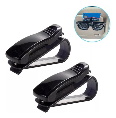 Clip Porta Lentes Gafas Sol Para Visera De Auto Portátil 2pz