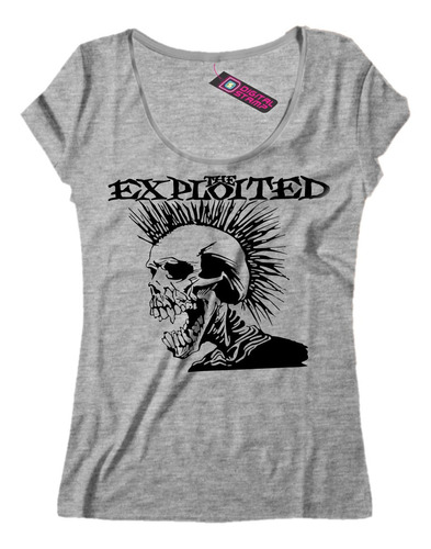 Remera Mujer The Exploited Calavera Skull T826 Dtg Premium