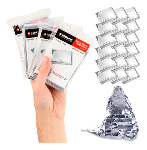 Sábana Térmica Aluminio Redline Manta Emergencia 24 Pack