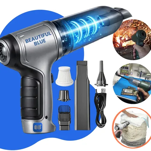 Aspirador De Pó Mini Soprador 3em1 Usb 1 Refil Portátil Recarregá...
