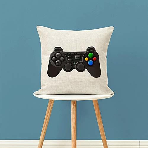 Cojines Ofloral Gamer Funda De Almohada, Joystick Negro Con