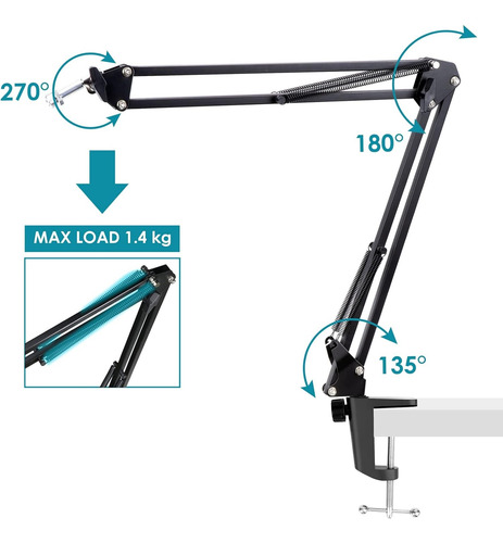 Soporte Brazo Microfono Condensador Para Grabación Estudio