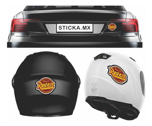 Sticker Calcomanía Cars Rusteze Para Moto O Auto Cajuela