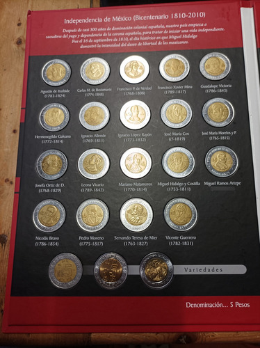 Colección De Monedas Conmemorativas Bicentenario Y Revolució (Usado)