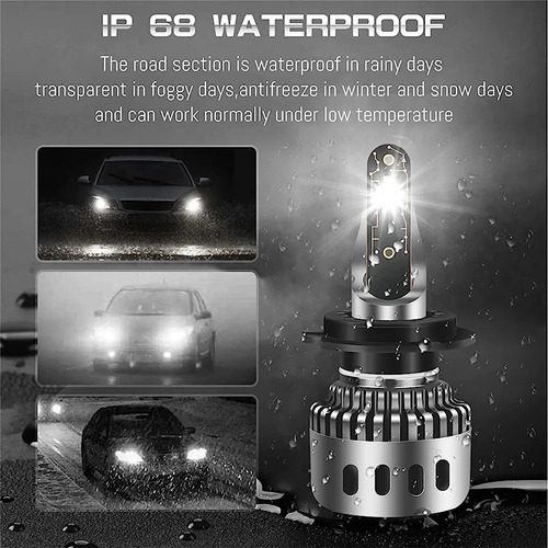 X2 Ampolleta Mini Turbo Led T10 Potente 12000lm 9005/hb3