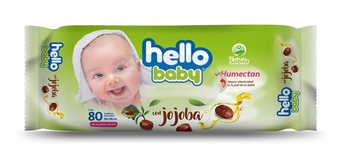 Imagen 2 de 6 de Toallitas Húmedas Hello Baby Jojoba 80 Pz, Caja Con 12 Paq.