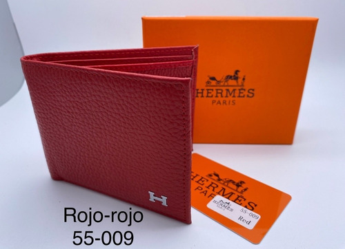 Cartera Para Caballeros Wallet Bilfold Hermes Paris Red 