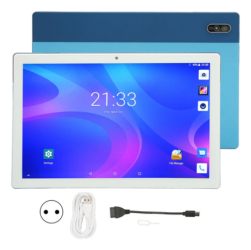 Tableta Azul Con Procesador Octa Core De 10 Pulgadas, 8 Gb Y