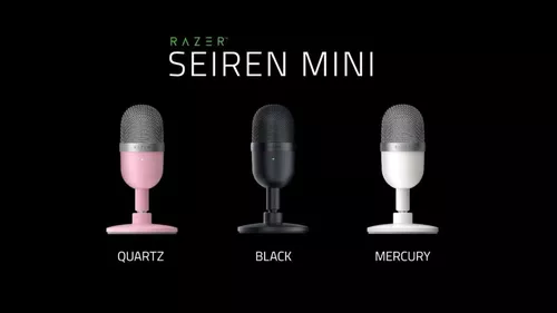 Micrófono  Razer Seiren Mini Black, USB, Para PC/Mac/PS4, 110 dB, Negro