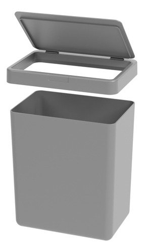 Lixeira Single Coza Basurero Trash Bin 2,5 Litros Cor Cinza claro