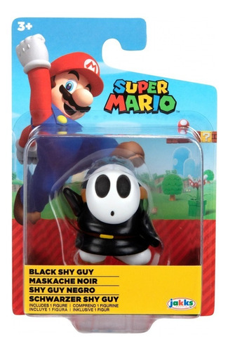 Super Mario Mini Figura De Shy Guy Negro Coleccionable 