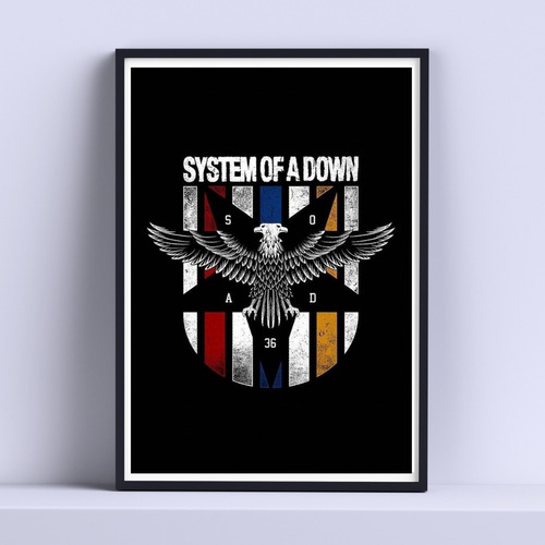 Cuadro System Of A Down Decorativo 30x40cm Con Vidrio