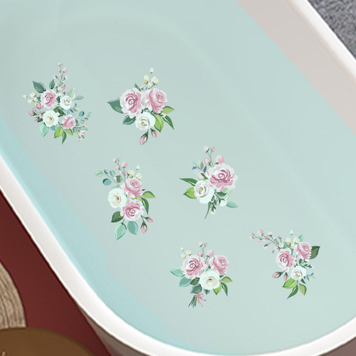 6 Piezas De Calcomanías De Flores Para Pared, Elegantes Y