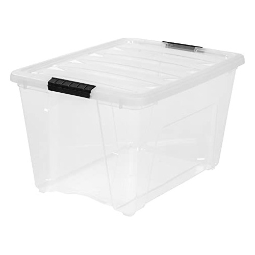 Caja De Almacenamiento Apilable Y Tapa De 53 Cuartos, T...